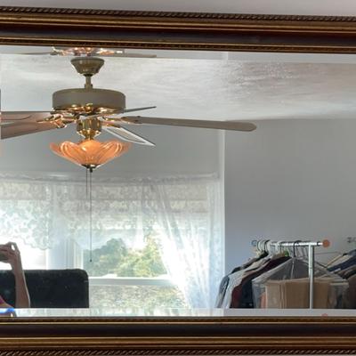 Gold Tone Beveled Mirror  