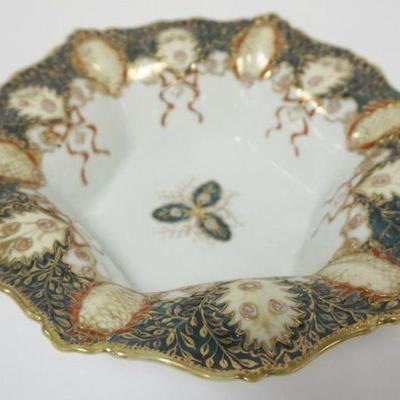 1062	HAND PAINTED RUFFLED EDGE NIPPON BOWL, APPROXIMATELY 10 IN X 3 IN
