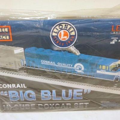 1261	LIONEL TRAIN LEGACY CONRAIL *BIG BLUE* HI-CUBE BOX CAR SET, SEALED, APPROXIMATELY 27 IN X 19 IN X 9 IN
