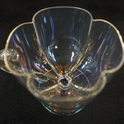 1145	CLOVER SHAPED THIN GLASS IRRIDISED PUNCH CUPS, EACH APPROXIMATELY 4 IN X 3 IN H
