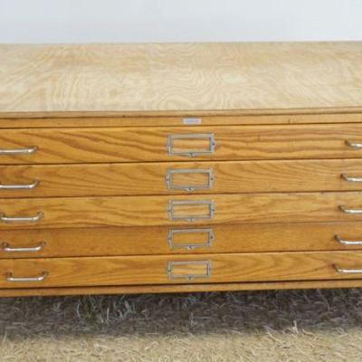 1212A	CHARRETTE 5 DRAWER MAP/DOCUMENT CASE, CABINET HAS PLYWOOD TOP, APPROXIMATELY 46 IN X 34 IN X 15 IN HIGH
