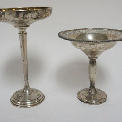 1164	2 STERLING SILVER WEIGHTED COMPOTES, TALLEST APPROXIMATELY 8 IN H

