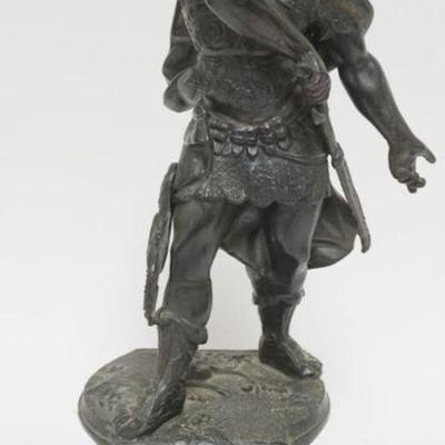 1117	SPELTER FIGURE OF WARRIOR WITH SWORD, APPROXIMATELY 12 IN H
