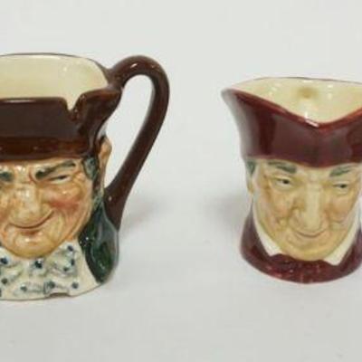 1019	ROYAL DOULTON CHARACTER TOBY MINIATURE JUGS, BEEFEATER, OLD CHARLEY, OLD KING COLE, OLD CHARLEY, EACH APPROXIMATELY 2 1/2 IN HIGH
