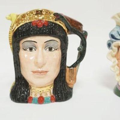 1014	ROYAL DOULTON CHARACTER TOBY JUGS, GRANNY, THE COOK & THE CHESHIRE CAT, STAR CROSSED LOVERS COLLECTION ANTHONY & CLEOPATRA,...