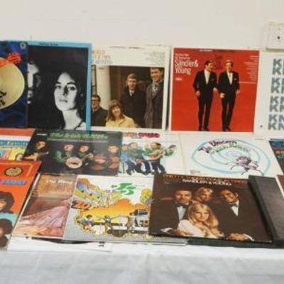 1243A	GROUP OF ASSORTED VINTAGE ALBUMS/RECORDS, COMEDY, ROCK, CLASSICAL
