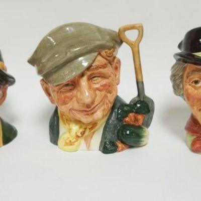 1009	ROYAL DOULTON CHARACTER TOBY JUGS, THE COLLECTOR, THE WALRUS & CARPENTER, THE GARDENER, EACH APPROXIMATELY 8 IN HIGH
