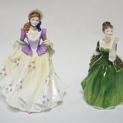 1005	ROYAL DOULTON FIGURES, SWEET LILAC, FLEUR, EACH APPROXIMATELY 9 IN HIGH
