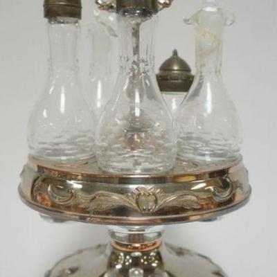 1126	VICTORIAN CASTER SET, APPROXIMATELY 16 IN H, BOTTLE DAMAGE
