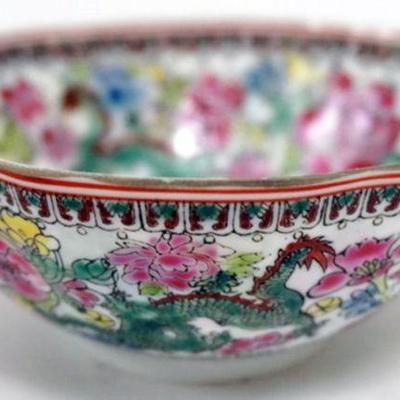 1080	SMALL ASIAN EGG SHELL RIBBED BOWL, APPROXIMATELY 5 IN X 2 IN H
