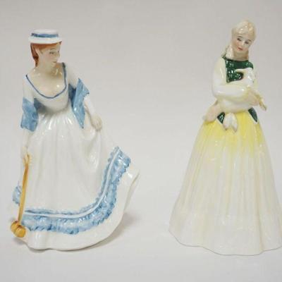 1003	ROYAL DOULTON FIGURES, SUMMERTIME, SPRINGTIME, EACH APPROXIMATELY 8 1/2 IN HIGH
