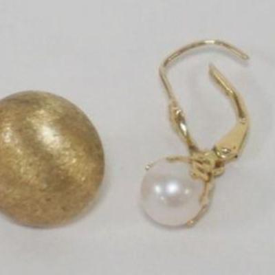 1099	2 PAIRS OF 14K EARRING, 2.67 DWT INCLUDING PEARLS
