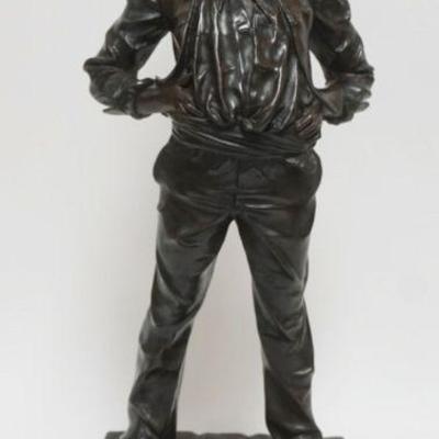 1116	LARGE BRONZE STATE OF MAN STANDING WITH WIDE BRIM HAT, SIGNED MILLARD, ON MARBLE BASE, APPROXIMATELY 28 IN H
