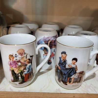 Norman Rockwell collector cups