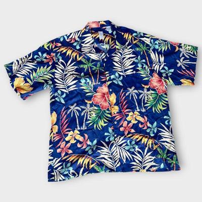 Burma Bibas 100% Silk Hawaiian Shirt Men's Size XL