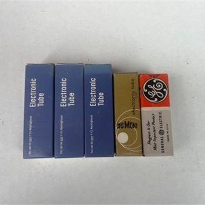 Five Assorted Electron Tubes by Westinghouse, DuMont, and GE