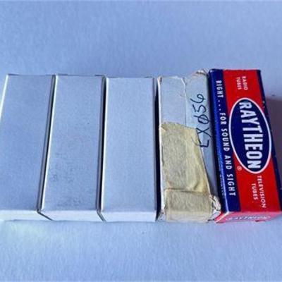 Group of Five Raytheon and Unbranded Electron Tubes