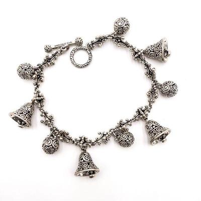 925 Silver Charm Bracelet with Bells