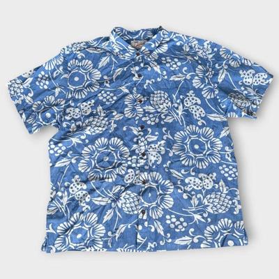 Kahala 3XL Hawaiian Shirt in Blue Floral Print