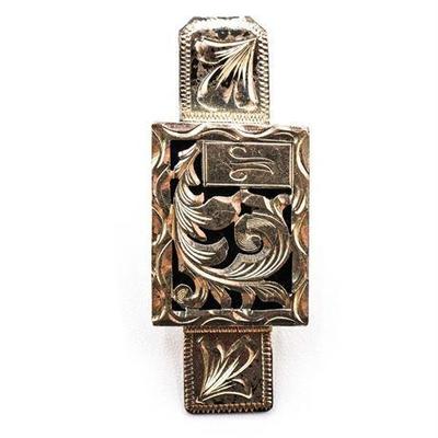Plafina Sterling Silver Engraved Tie Clip