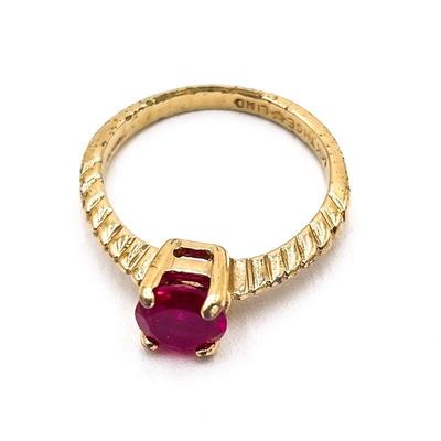14KT HGE Lind Gold Ring with Rubelite Size 7