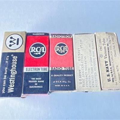 Collection of Five Vintage Electron Tubes