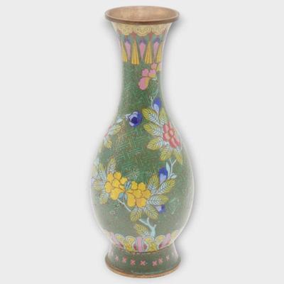 Meiji Period-Style Cloisonné Enamel Vase Over Copper