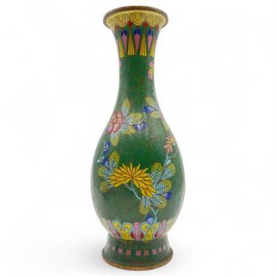 Meiji Period-Style Cloisonné Enamel Vase Over Copper
