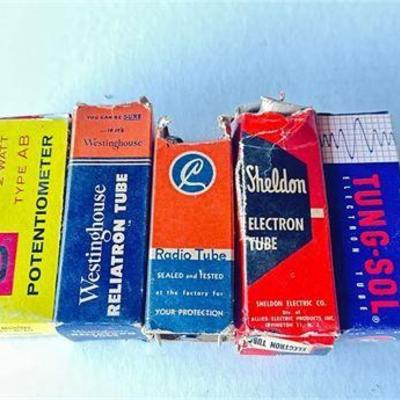 Assorted Vacuum Tube Boxes by Westinghouse, Tung-Sol, and Others