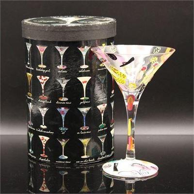Lolita 'Flip Flop' Hand-Painted Margarita Glass with Box