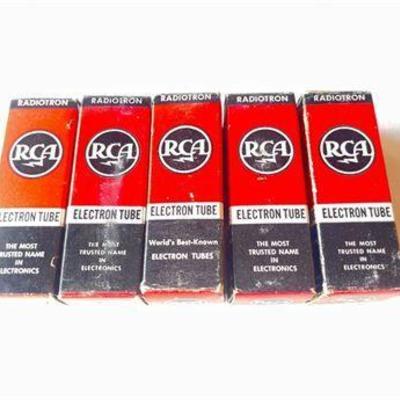 Set of Five RCA Electron Tubes in Original Packaging