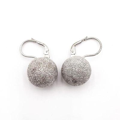 JCM Italy 925 Sterling Silver Textured Ball Earrings