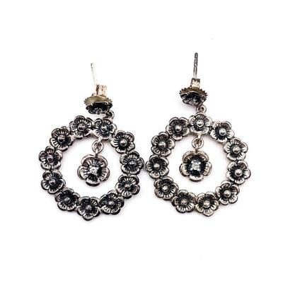 Dweck Diamonds Sterling Silver Floral Hoop Earrings