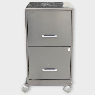 2-Drawer Metal File Cabinet on Casters
