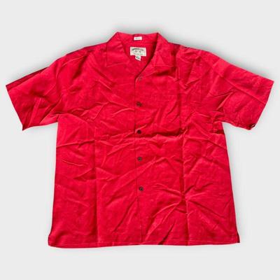 Bamboo Cay Red Silk Shirt Men's Size XL