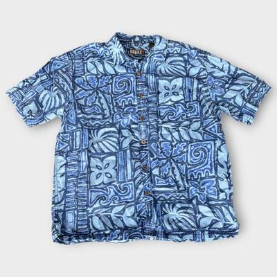 Kahala 1963 Blue Cotton Hawaiian Shirt, 2XL