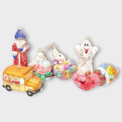 Retired Christopher Radko 6-Piece Seasonal Ornament Set