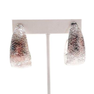 Textured Silver Earrings