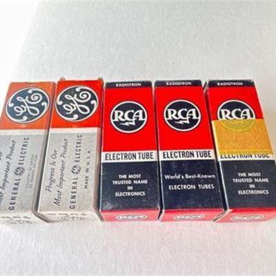 Set of Five General Electric and RCA Electron Tube Boxes