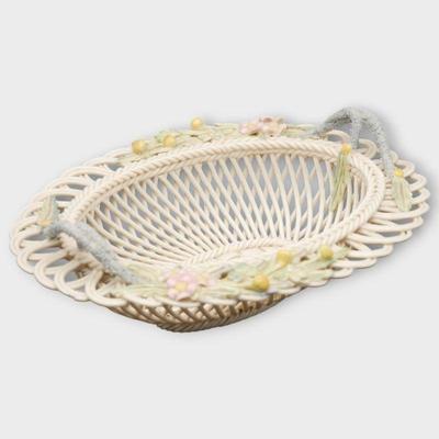 Belleek Ireland Woven Porcelain Basket, Limited Edition 1999