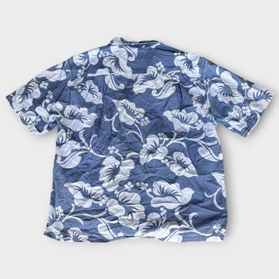 Kahala 1936 Blue Floral Hawaiian Shirt, Size 2XL