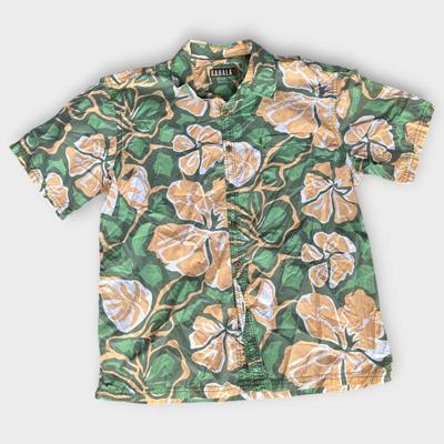 Kahala 1936 Hawaiian Shirt Orange & Green Floral Print Men's Size 2XL