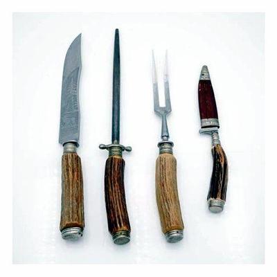 Vintage Solingen Rostfrei Antler-Handled Cutlery Set
