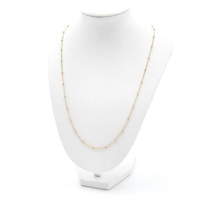 Gold-Tone Beaded Chain Necklace