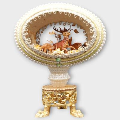 Hand-Crafted Surprise Egg with Woodland Scene