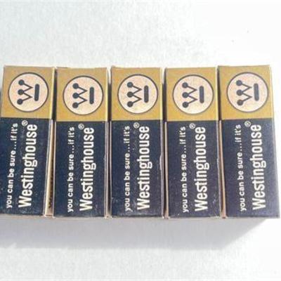 Set of Five Westinghouse 6AS5 Vacuum Tubes in Original Packaging