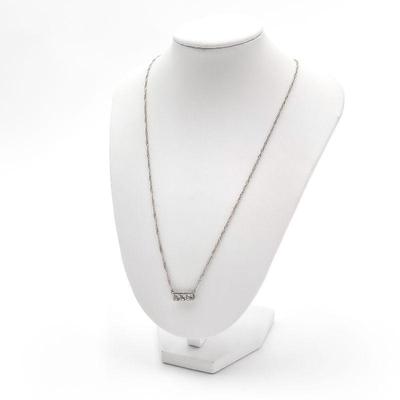 Sterling Silver Necklace with Three-Stone Pendant