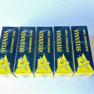 Set of Five 12SK7 Sylvania Electronic Vacuum