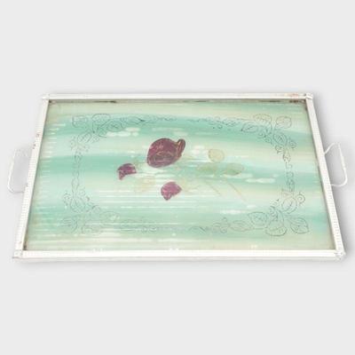 Vintage Hand-Painted Floral Motif Tea Tray