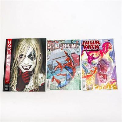 Collection Of 3 Comic Books ft Spider-Man, Iron Man & Harleen